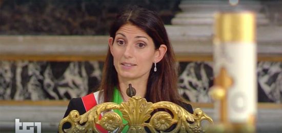 Virginia Raggi - Roma - I funerali di Raffaella Carrà