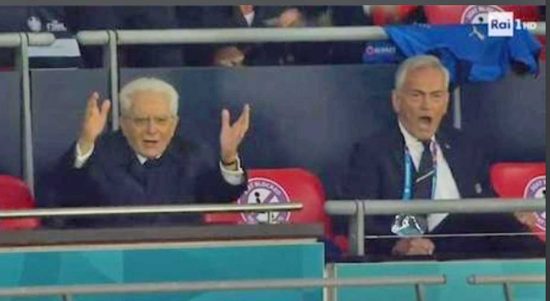 Vittoria Euro2020  - Sergio Mattarella e Gabriele Gravina
