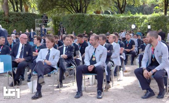 Nazionale italiana nei giardini del Quirinale