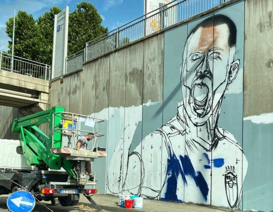 Viterbo - Il murale dedicato a Leonardo Bonucci