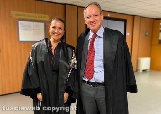 Marco Russo con il codifensore Veronica Paturzo dopo la sentenza