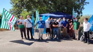 Viterbo - Il sit in dei sindacati al carcere di Mammagialla