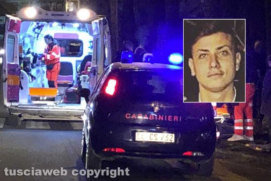 Carabinieri e 118 - Nel riquadro: Federico Baldo