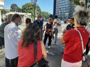 Roma - La protesta del comitato pendolari Ferrovia Roma nord sotto la regione
