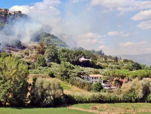 Orvieto - L'incendio divampato vicino alla rupe - L'intervento dei mezzi aerei