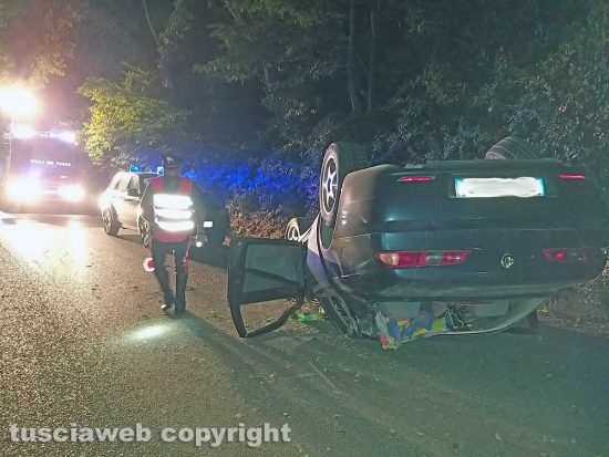 Montefiascone - L'incidente stradale in via Del Lago