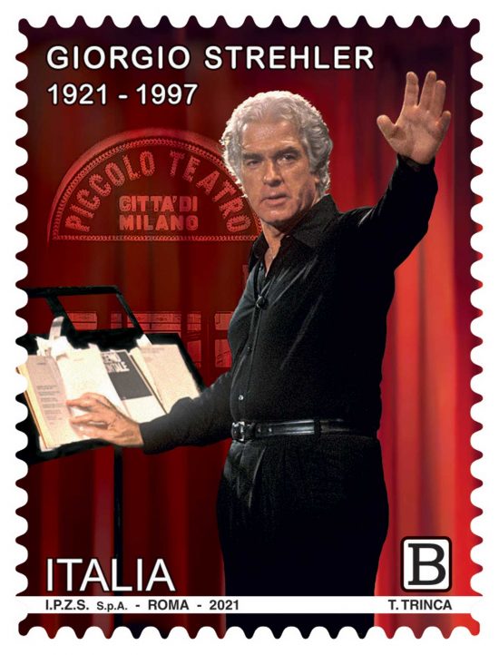 Il francobollo dedicato a Giorgio Strehler