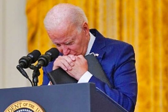 Joe Biden in lacrime