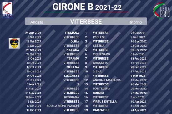 Sport - Calcio - Viterbese - Il calendario della prossima stagione