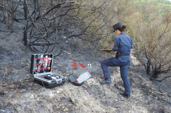 Rieti - Carabinieri - A fuoco 4 ettari di bosco