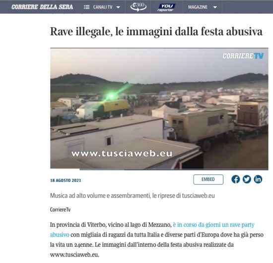 Le immagini di Tusciaweb sul Corriere della sera