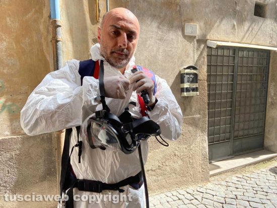 Viterbo - Il comandante della polizia locale Vinciotti sul posto