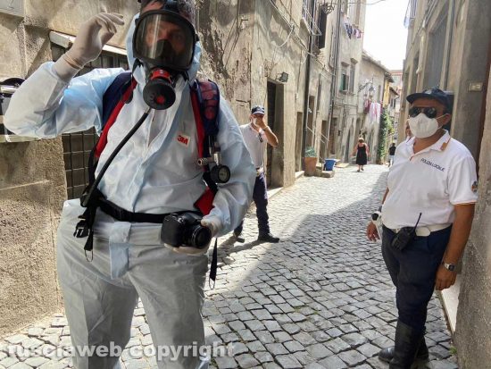 Viterbo - Il comandante della polizia locale Vinciotti sul posto