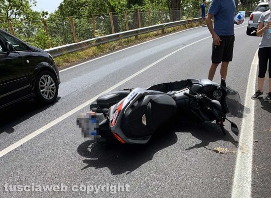 Canepina - L'incidente su strada provinciale 25