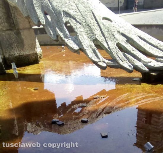 Viterbo - Il monumento ai paracadutisti pieno di sporcizia