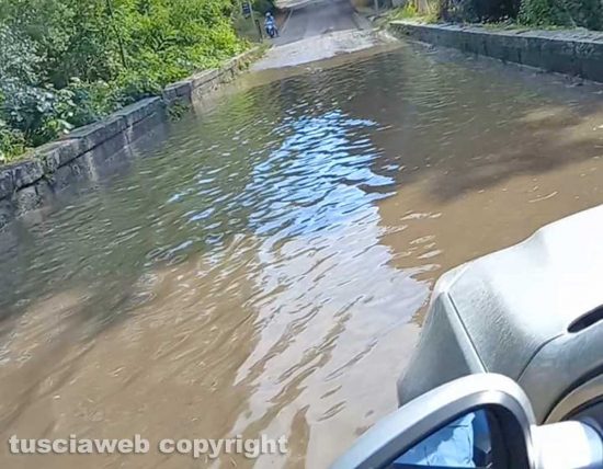 Chia - Ponte allagato sulla SP61