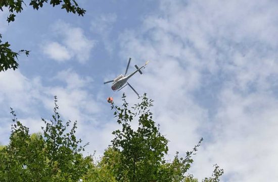 L'elicottero dei vigili del fuoco