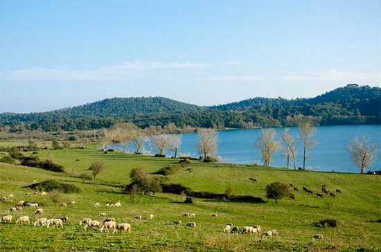 Il lago di Mezzano prima del rave party
