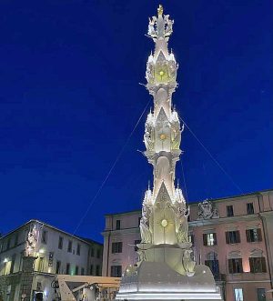 Viterbo - Santa Rosa - Prova luci per Gloria a piazza del Comune