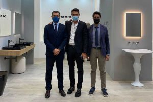 Luca Giampieri in visita alle aziende civitoniche protagoniste della mostra Cersaie
