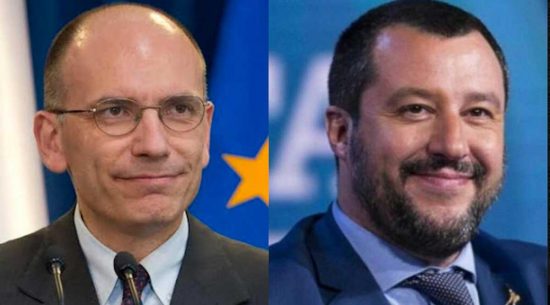 Enrico Letta e Matteo Salvini