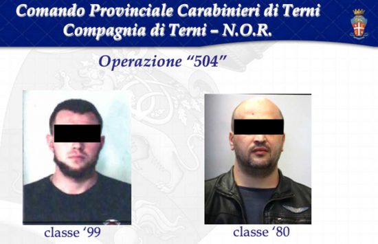 I due arrestati dai carabinieri nell'operazione 504