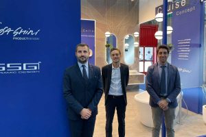 Luca Giampieri in visita alle aziende civitoniche protagoniste della mostra Cersaie