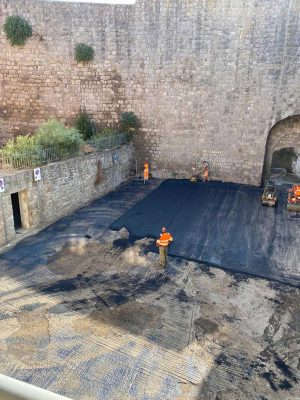 Viterbo - Interventi di asfaltatura in largo Grandori 