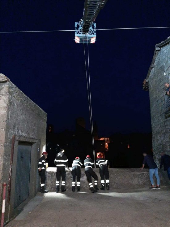 Vitorchiano - Cane cade in un dirupo - L'intervento dei vigili del fuoco