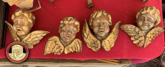 Tarquinia - Ritrovate quattro teste di putti trafugate dalla chiesa di Santa Maria del Suffragio