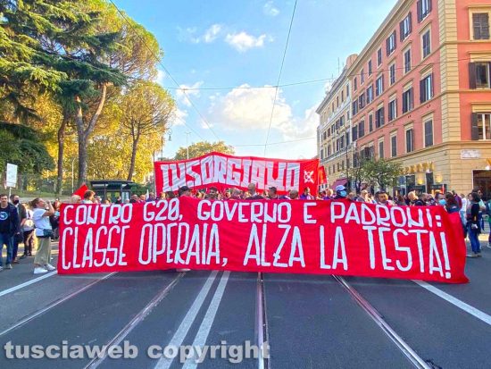 Roma - Manifestanti del collettivo Gkn