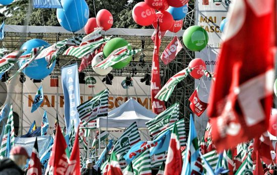 Roma - La manifestazione della Cgil in piazza San Giovanni