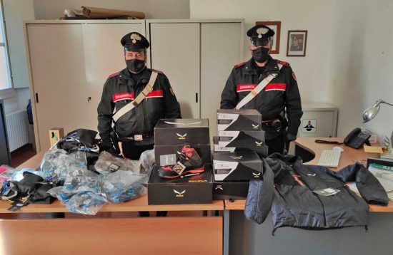 Rieti - Carabinieri - La merce ritrovata 