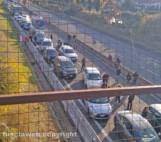 Viterbo - Il traffico bloccato