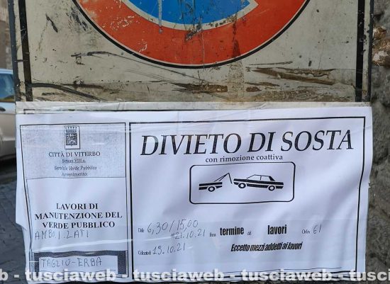 Viterbo - Pianoscarano - Il cartello di divieto