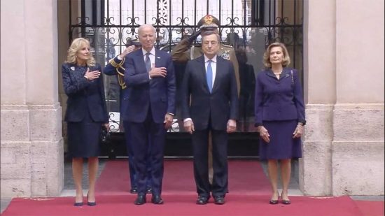 Jill Biden, Joe Biden, Mario Draghi e Serena Cappello