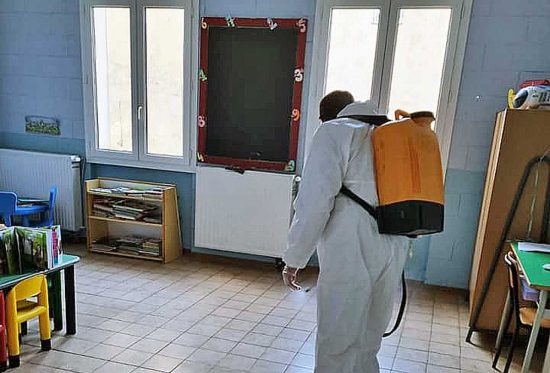 Coronavirus - Sanificazione di una scuola