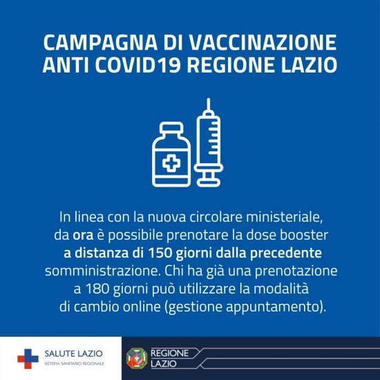 Coronavirus - Terza dose Lazio