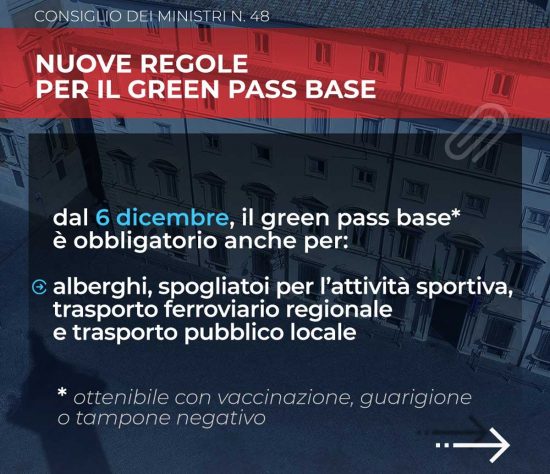 Il nuovo decreto che introduce il Super Green Pass