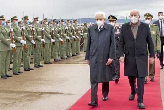 Algeri - Il presidente della Repubblica Sergio Mattarella incontra il presidente della Repubblica Algerina democratica e popolare Abdelmadjid Tebboune