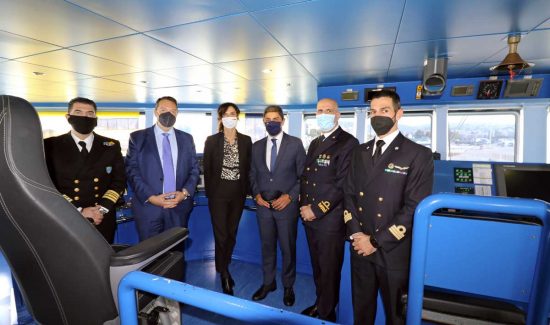 Heraklion - La visita dell'ambasciatrice italiana in Grecia, Patrizia Falcinelli, alla nave Gregoretti