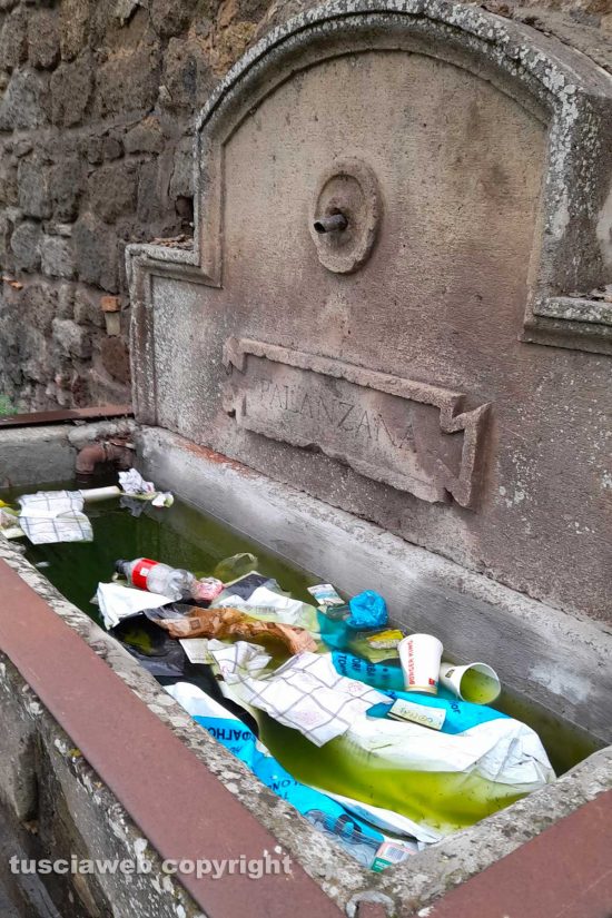 Viterbo - Incuria nella fontana davanti al cimitero