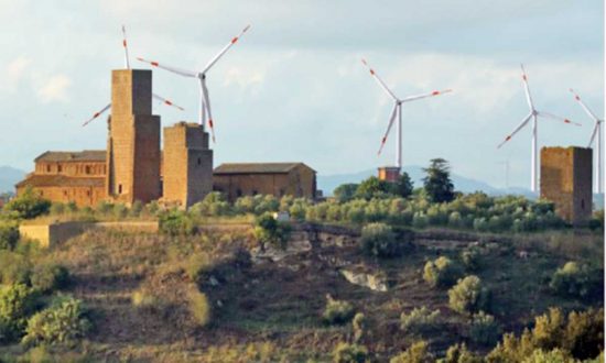 Tuscania - Il rendering del parco eolico presentato dalle associazioni ambientaliste