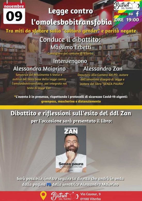 Alessandro Zan presenta il suo libro e parla di diritti e discriminazioni