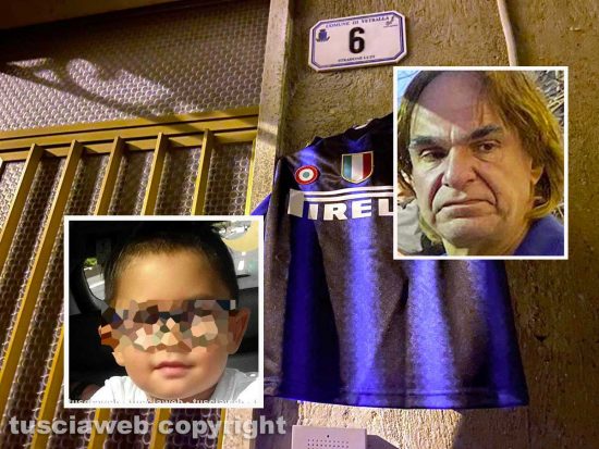 L'ingresso del civico 6 di Stradone Luzi - Nei riquadri Matias e lo zio Ubaldo Marcelli