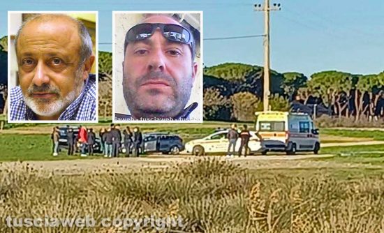 Omicidio delle Saline - Tarquinia - Il luogo del delitto - Nei riquadri: Claudio Cesaris e Dario Angeletti