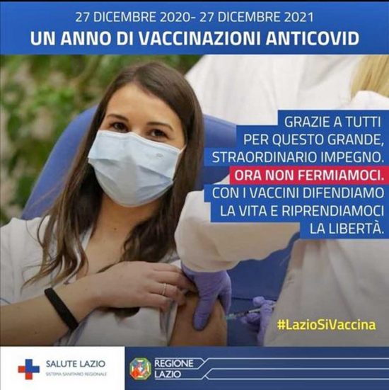 Regione Lazio - Un anno di vaccini anti-Covid