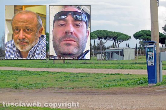 Omicidio delle Saline - Tarquinia - Il luogo del delitto - Nei riquadri: Claudio Cesaris e Dario Angeletti
