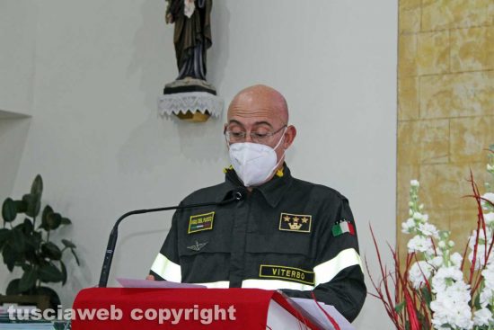 Viterbo - La messa di Santa Barbara - Il comandante provinciale dei vigili del fuoco Franco Feliziani