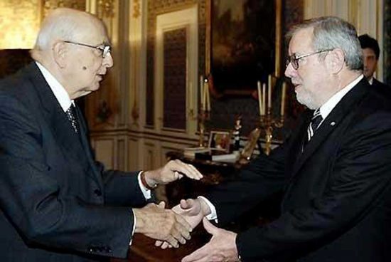 Giovanni Maria Flick con il presidente Giorgio Napolitano
